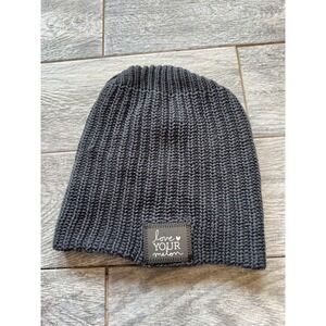 Love Your Melon Knit Beanie Hat One Size Charcoal Gray Cozy Outdoor Winter USA